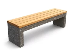 Banca Naturstone din beton aspect piatra naturala, lemn  stejar 150 cm