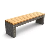 Banca Naturstone din beton aspect piatra naturala, lemn  stejar 150 cm